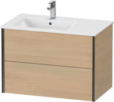 Duravit XViu Waschtischunterbau 810 mm wandhängend mit 2 Schubkästen, weiß matt, für Waschtisch links