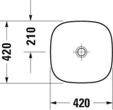 DURAVIT Aufsatzbecken Zencha 420 mm Weiß, geschliffen, ohne Überlauf & Hahnloch – DuraCeram