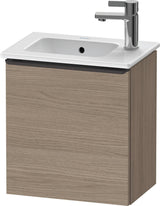 Duravit D-Neo Waschtischunterbau 410 mm Eiche Terra Matt mit Tür rechts – Wandmontage