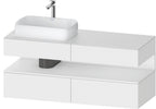 weiß matt / Nische weiß matt, mit Siphonausschnitt und Schürze / weiß