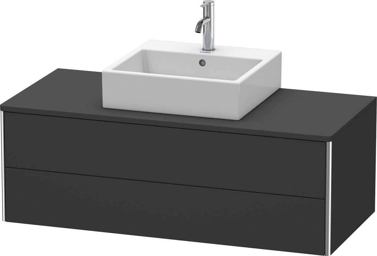 DURAVIT XSquare Konsolenwaschtischunterbau 1200 mm Graphit Supermatt mit 2 Schubkästen