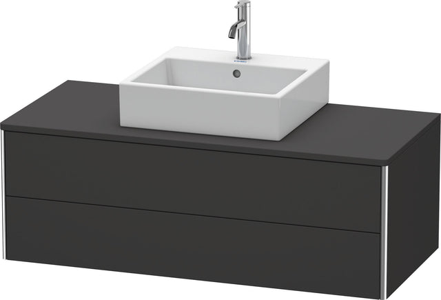 DURAVIT XSquare Konsolenwaschtischunterbau 1200 mm Graphit Supermatt mit 2 Schubkästen