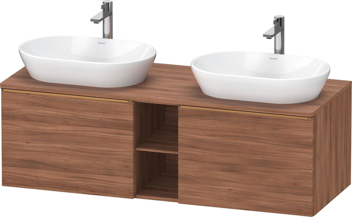 DURAVIT D-Neo Konsolenwaschtischunterbau 1400 mm betongrau matt mit 2 Auszügen und Bronze-Griffen