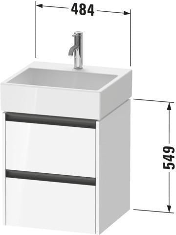 Duravit Ketho.2 Waschtischunterbau 484 mm Eiche Terra Matt mit 2 Schubkästen