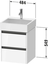 Duravit Ketho.2 Waschtischunterbau 484 mm Eiche Terra Matt mit 2 Schubkästen