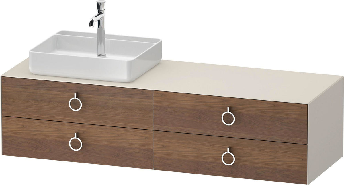 DURAVIT White Tulip Konsolenwaschtischunterbau 1600 mm, 4 Schubkästen, Weiß Seidenmatt, Philippe Starck