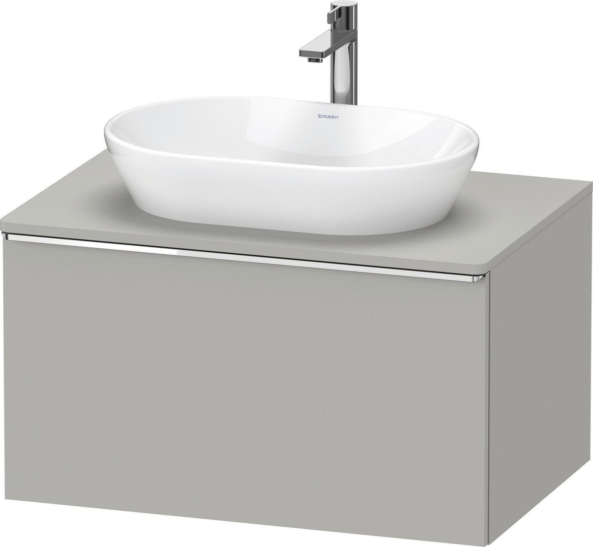 DURAVIT D-Neo Konsolenwaschtischunterbau 800 mm betongrau matt mit Bronze-Griff und Soft-Close-Auszug