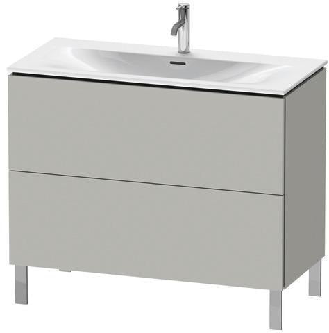 Duravit Waschtischunterbau L-Cube 704x1020x481 mm weiß matt – 2 Auszüge, Tip-On, für Viu