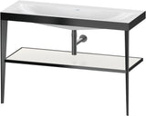 DURAVIT XViu c-bonded Waschtischset 1200 mm in Schwarz Matt mit Metallkonsole und apricot pearl Hochglanz