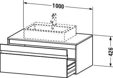 Duravit Ketho Waschtischunterbau wandhängend 1000 mm weiß matt 1 Auszug für Aufsatzwaschtisch
