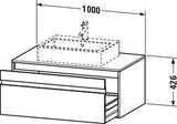 Duravit Ketho Waschtischunterbau wandhängend 1000 mm weiß matt 1 Auszug für Aufsatzwaschtisch
