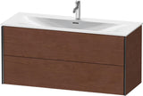 DURAVIT XViu Waschtischunterbau wandhängend 1210 mm, 2 Schubkästen, weiß matt – ohne Griff, mit Tip-On-Technik