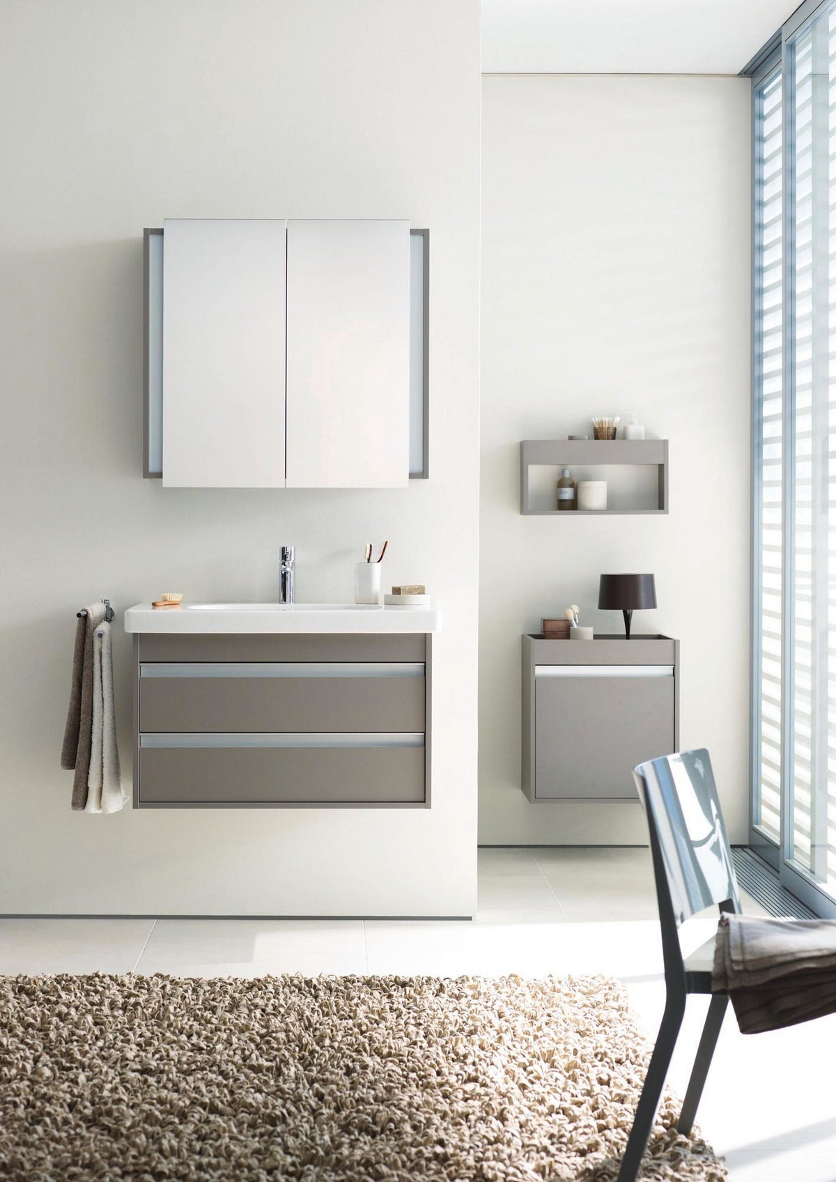 DURAVIT Waschtischunterbau Ketho wandhängend 800 mm, 2 Schubkästen, weiß matt, für D-Code 034285