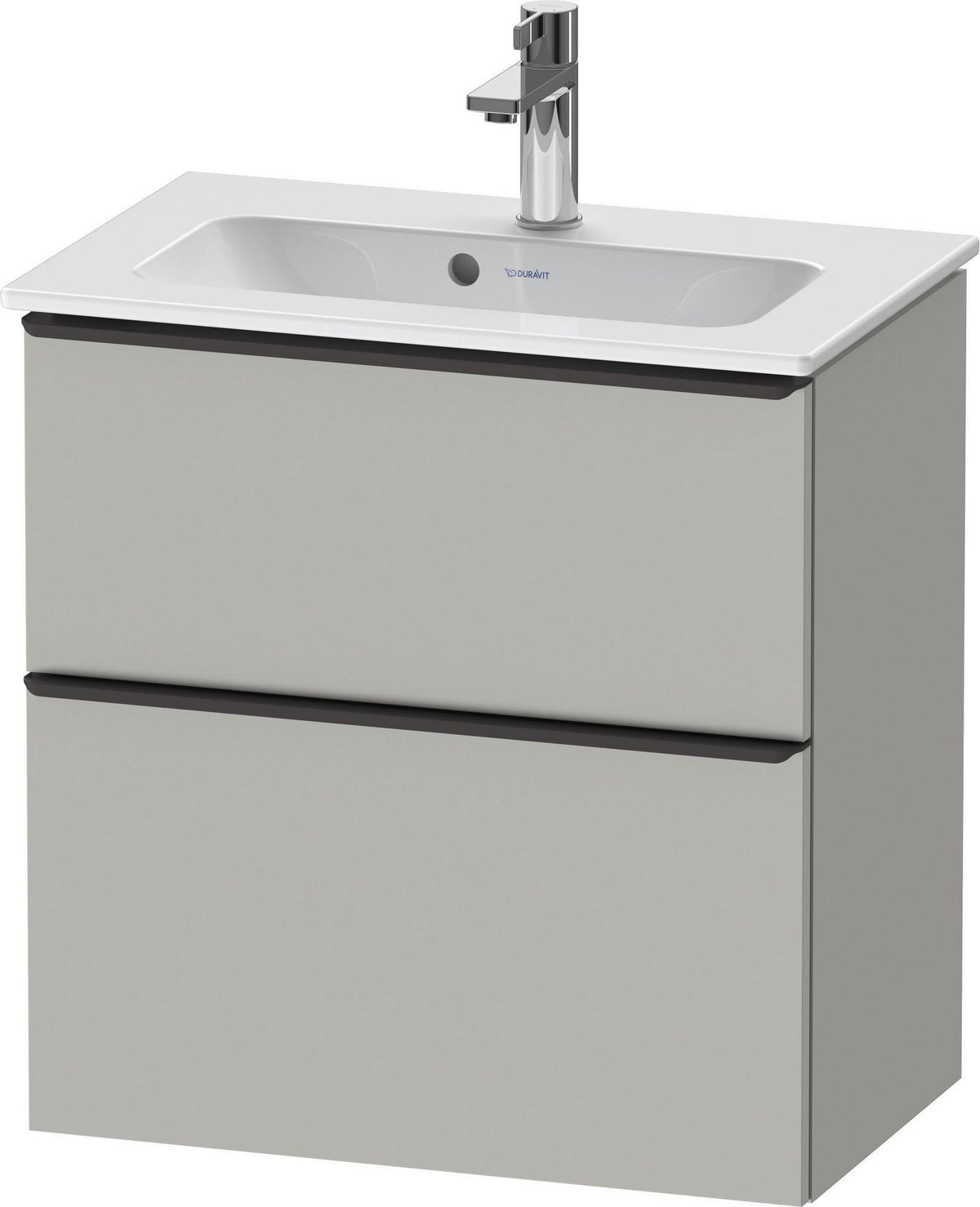 Duravit D-Neo Waschtischunterbau 610 mm betongrau matt mit Soft-Close und Bronze-Griff