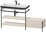 Duravit Waschtischset Happy D.2 Plus 1600x490mm taupe supermatt mit Hahnloch