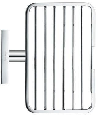 DURAVIT Karree Seifenschale aus Messing in Chrom – 120 x 140 x 65 mm, wandmontiert