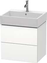 Duravit L-Cube Waschtischunterbau 584 mm taupe supermatt, 2 Schubkästen, Tip-On, wandhängend