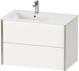 Duravit XViu Waschtischunterbau 810 mm wandhängend mit 2 Schubkästen, weiß matt, für Waschtisch links