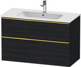 DURAVIT D-Neo Waschtischunterbau 1010 mm Eiche Schwarz mit Bronze Griff