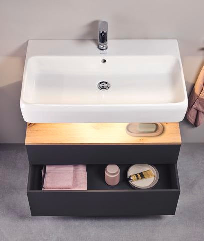 DURAVIT Wave Einhebel-Waschtischmischer M mit Zugstange, Chrom – Keramikmischsystem, 122 mm Ausladung