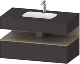 Duravit Qatego Einbauwaschtisch mit Konsolenwaschtischunterbau Basalt & Eiche Terra Matt 1000x550x600 mm