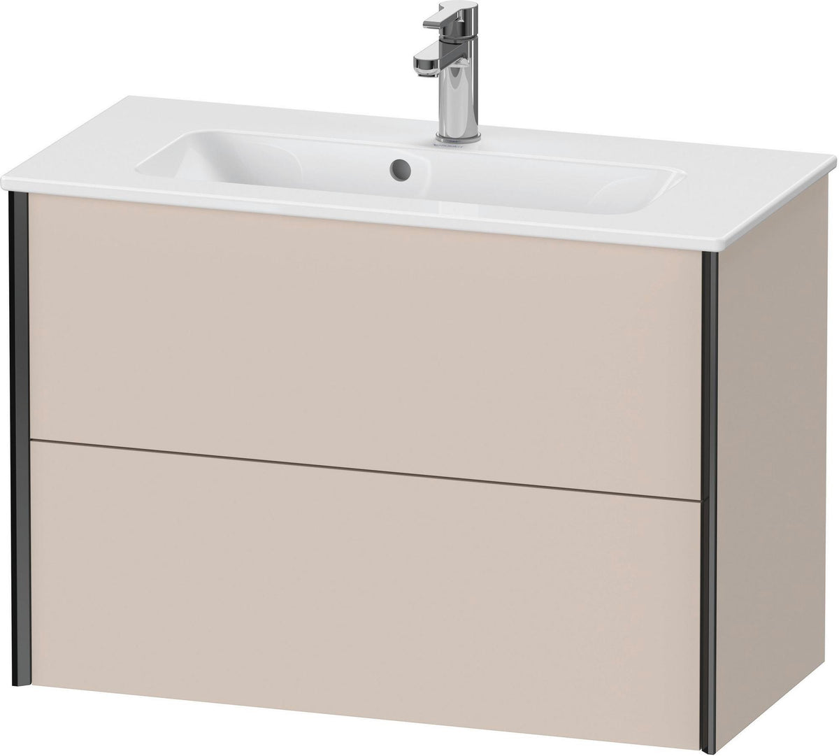 DURAVIT XViu Waschtischunterbau wandhängend 810 mm, 2 Schubladen, champagner matt/weiß matt