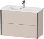 taupe matt / Spanplatte / 2Schubk.,schwarz matt/taupe