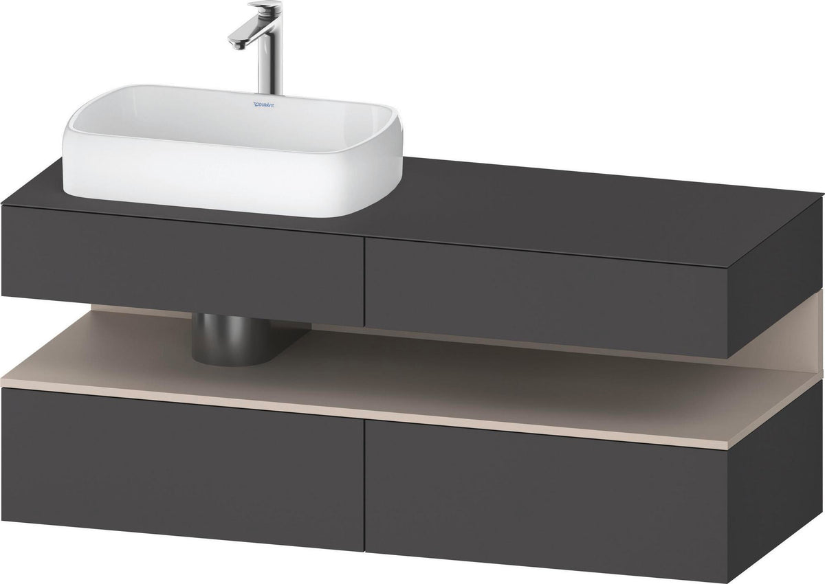 DURAVIT Qatego Studio F. A. Porsche Konsolenwaschtischunterbau 1400 mm Weiß Matt mit LED-Nischenbeleuchtung