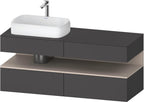 graphit matt / Nische taupe matt, mit Siphonausschnitt und Schürze / anthrazit