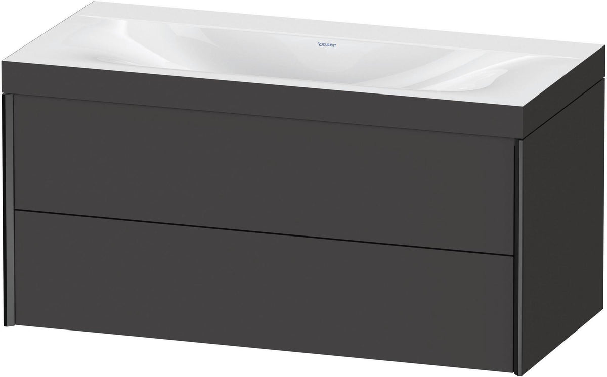 Duravit XViu c-bonded Waschtischunterschrank 1000 mm, 2 Schubkästen, anthrazit, wandhängend