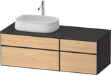 DURAVIT Zencha Konsolen-Waschtischunterbau 1300 mm Eiche Anthrazit mit 2 Auszügen