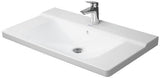 Duravit Möbelwaschtisch P3 Comforts 850x500mm weiß mit Überlauf, ohne Hahnloch, Ablagefläche links
