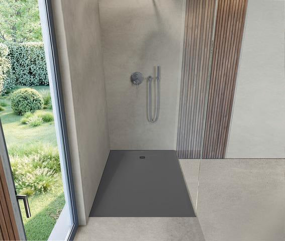 DURAVIT Sustano Duschwanne 1400x900x30 mm Mineralguss Dunkelgrau Matt – Bodenbündig & Halbeinbau