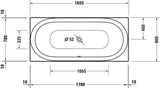 DURAVIT Soleil by Starck Einbau-Badewanne 1800x800 mm Weiß mit 2 Rückenschrägen