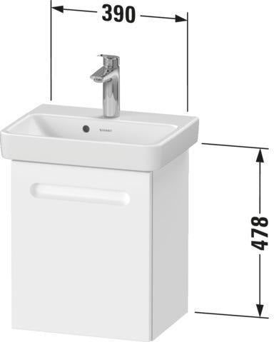 DURAVIT Duravit No.1 Waschtischunterbau wandhängend 478 mm weiß matt 1 Tür