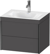 DURAVIT XViu c-bonded Waschtischunterbauset, 2 Schubkästen, 600 mm, schwarz matt