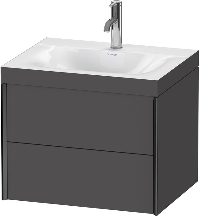 DURAVIT XViu c-bonded Waschtischunterbauset, 2 Schubkästen, 600 mm, schwarz matt