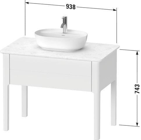 Duravit Luv Waschtischunterbau 938 mm weiß seidenmatt mit Tip-On-Technik von Cecilie Manz