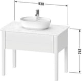 Duravit Luv Waschtischunterbau 938 mm weiß seidenmatt mit Tip-On-Technik von Cecilie Manz