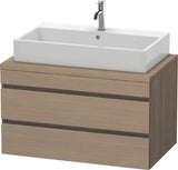 DURAVIT DuraStyle Konsolenwaschtischunterbau 900 mm Eiche Terra/Weiß Matt, 2 Schubkästen, wandhängend