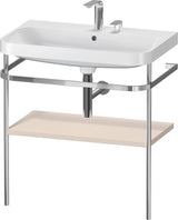 DURAVIT Happy D.2 c-shaped Waschtisch-Set 775 mm mit Metallkonsole, taupe seidenmatt