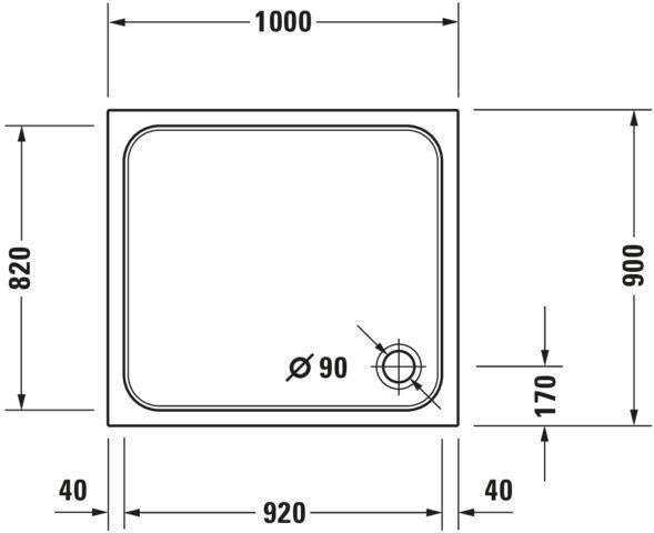 DURAVIT D-Code Duschwanne 900x750x85 mm Weiß Sanitäracryl rechteckig