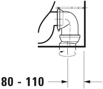 DURAVIT Stand-WC Starck 2 Tiefspüler 570 mm, Abgang waagerecht, weiß