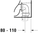 DURAVIT Stand-WC Starck 2 Tiefspüler 570 mm, Abgang waagerecht, weiß