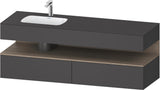 DURAVIT Qatego Einbauwaschtisch mit Konsolenwaschtischunterbau 1600 mm Eiche Terra & Weiß Matt
