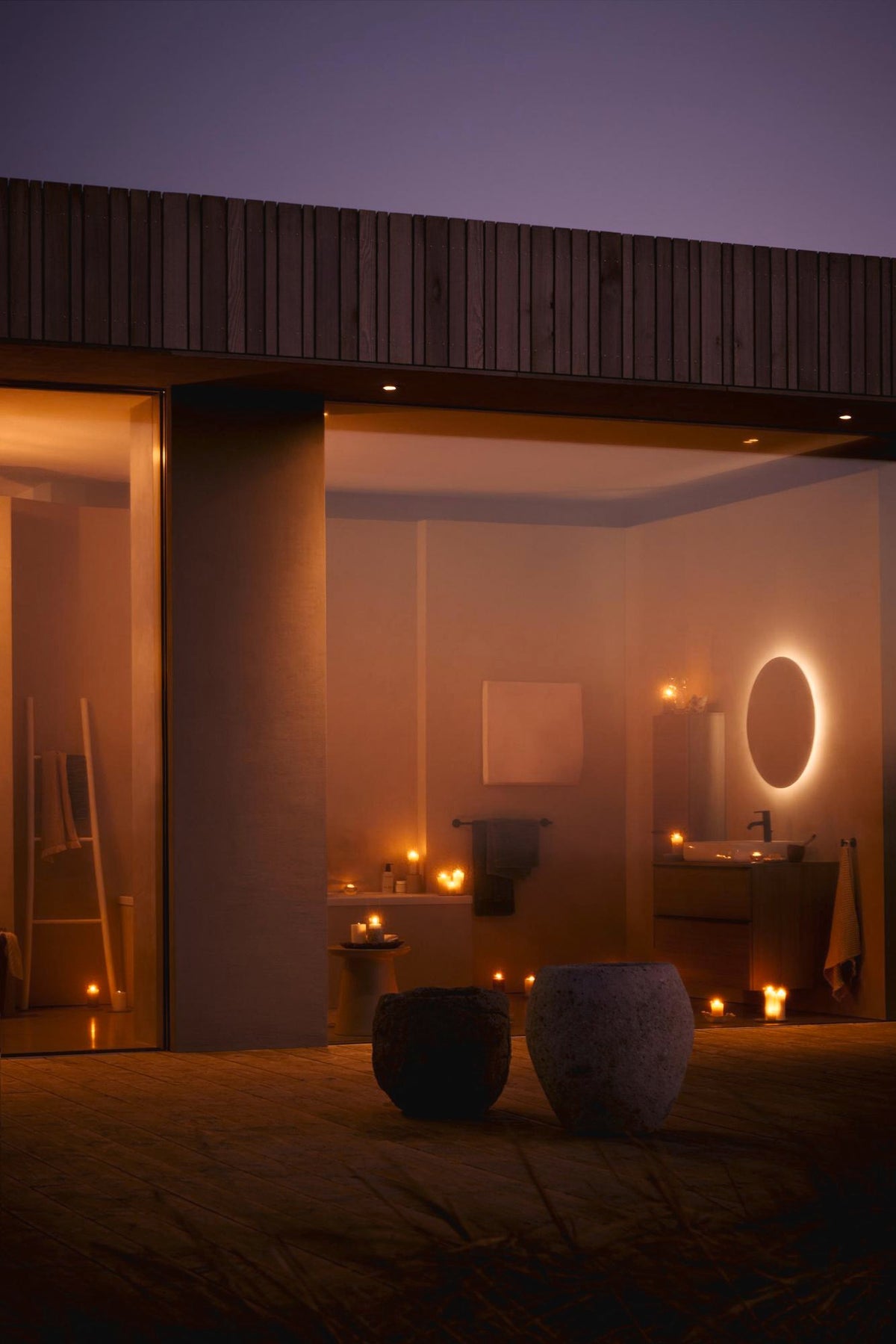 DURAVIT Licht & Spiegel Wandspiegel 700 mm rund mit Sensorschalter und LED-Beleuchtung