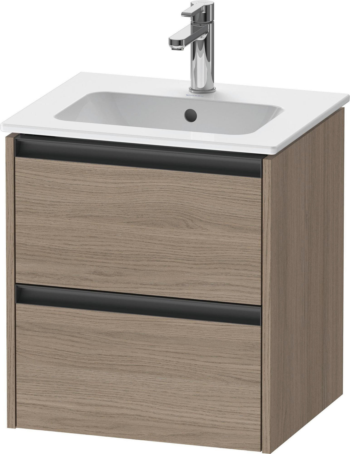 Duravit Ketho.2 Waschtischunterbau 510 mm Eiche Terra mit 2 Schubkästen und Soft-Close