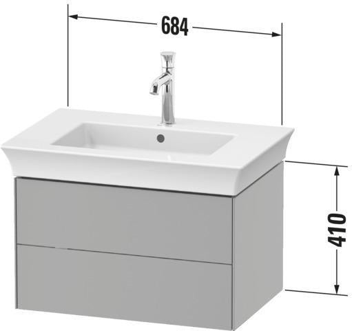 DURAVIT White Tulip Waschtischunterbau 684 mm, 2 Schubkästen, weiß seidenmatt, LED
