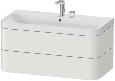 Duravit Waschtischset Happy D.2 Plus 975x490mm ein Hahnloch taupe supermatt