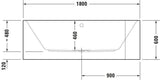 DURAVIT Happy D.2 Eckwhirlwanne 1800x800 mm links, Air-System, 2-Sitzer, weiß